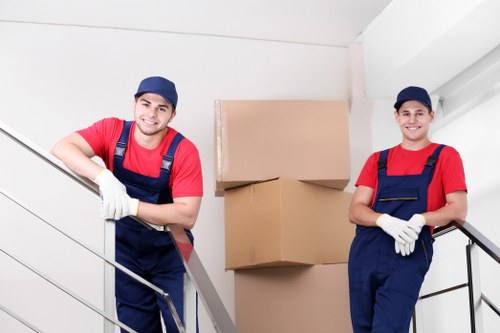 Canary Wharf office relocation team coordinating a commercial move with secure packing