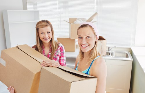 Careful unpacking and box organization in Canary Wharf