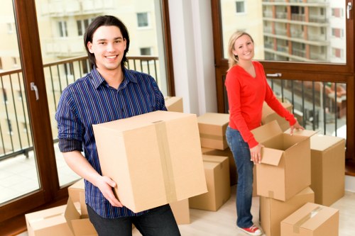 Unpacking items into a modern Docklands flat