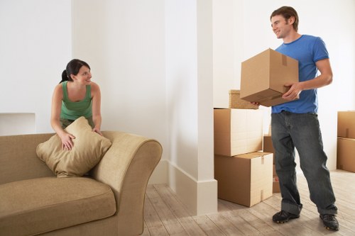 Team member checking items during a moving operation